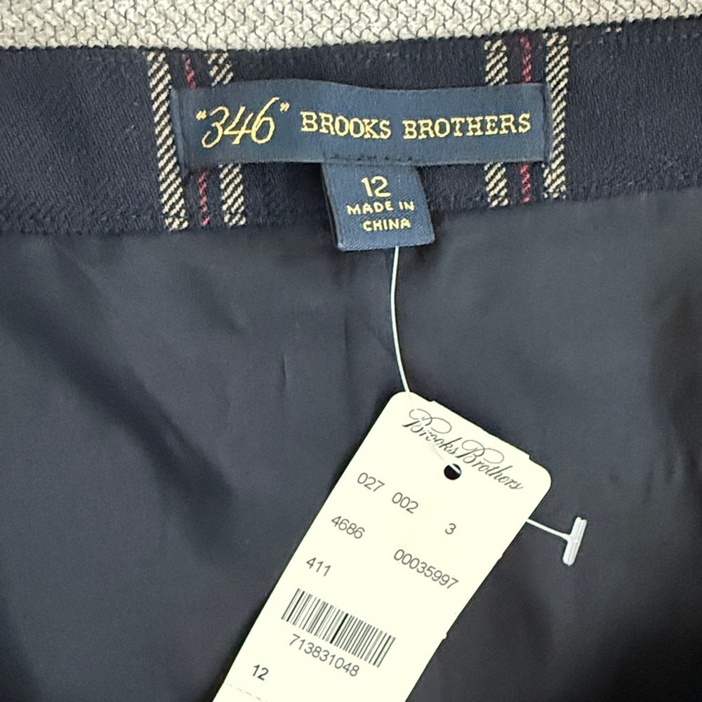 Brooks Brothers Wool Plaid Pencil Skirt Size 12 NWT - Picture 6 of 13